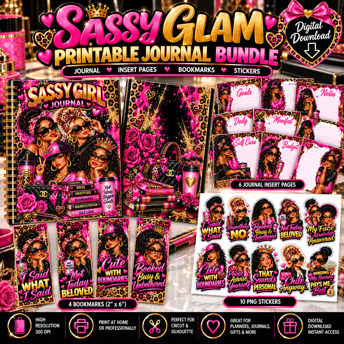 SASSY GIRL PRINTABLE JOURNAL BUNDLE 💕