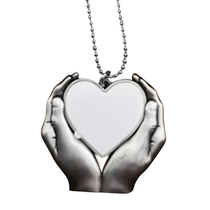 Metal Hand Grip Heart Shape Sublimation Jewelry Pendants