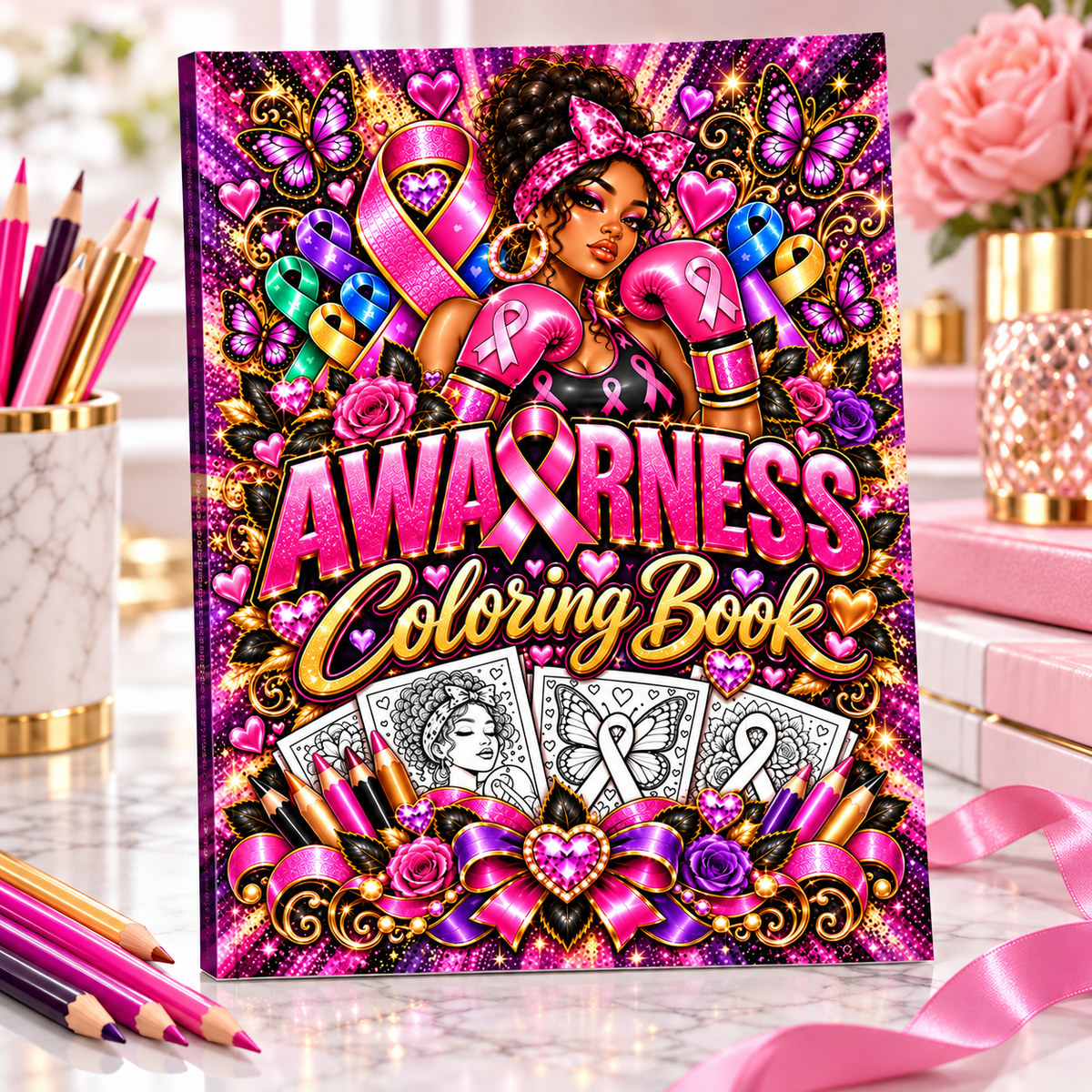Awareness in Bloom: Adult Coloring Book