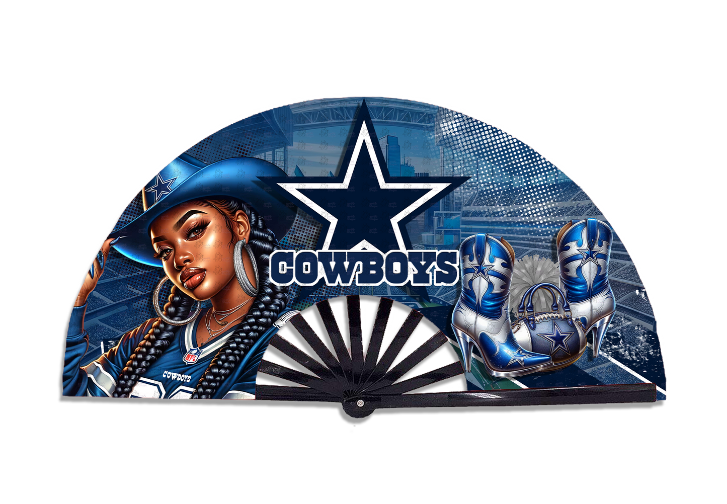 Football  Cowgirl Fan Prints