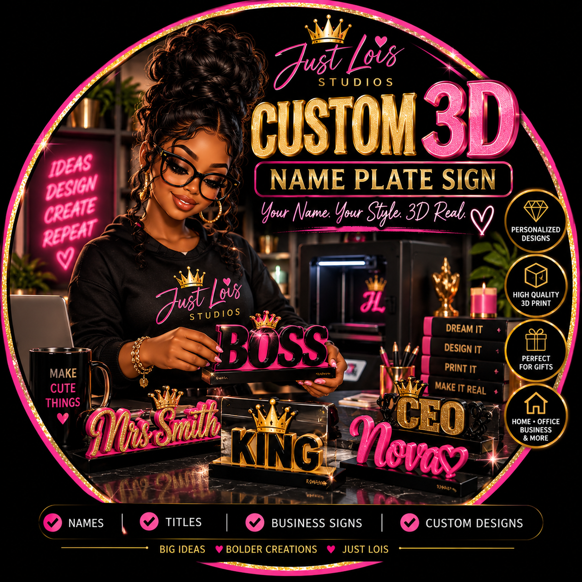Custom 3D Name Plate Sign by Just Lois